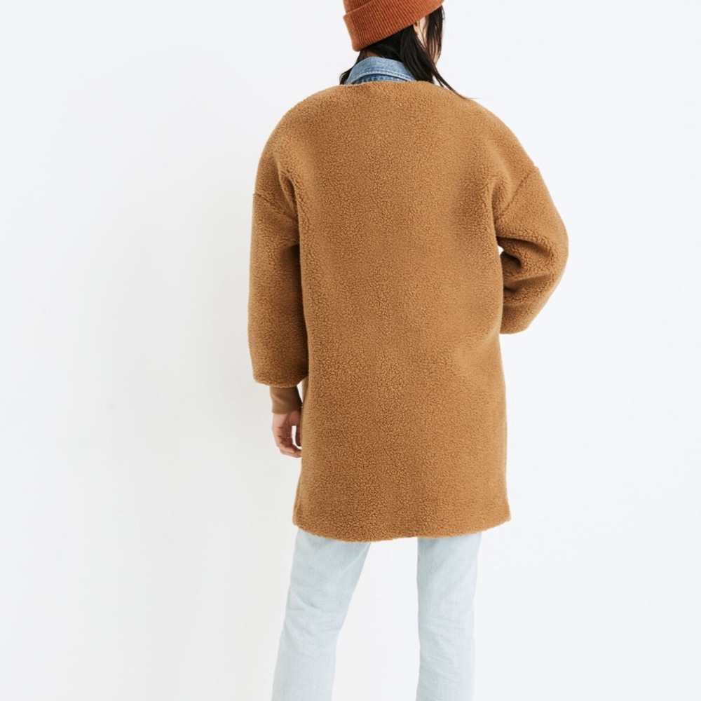 Madewell Bonded Sherpa Cocoon Coat - Picture 3 of 15